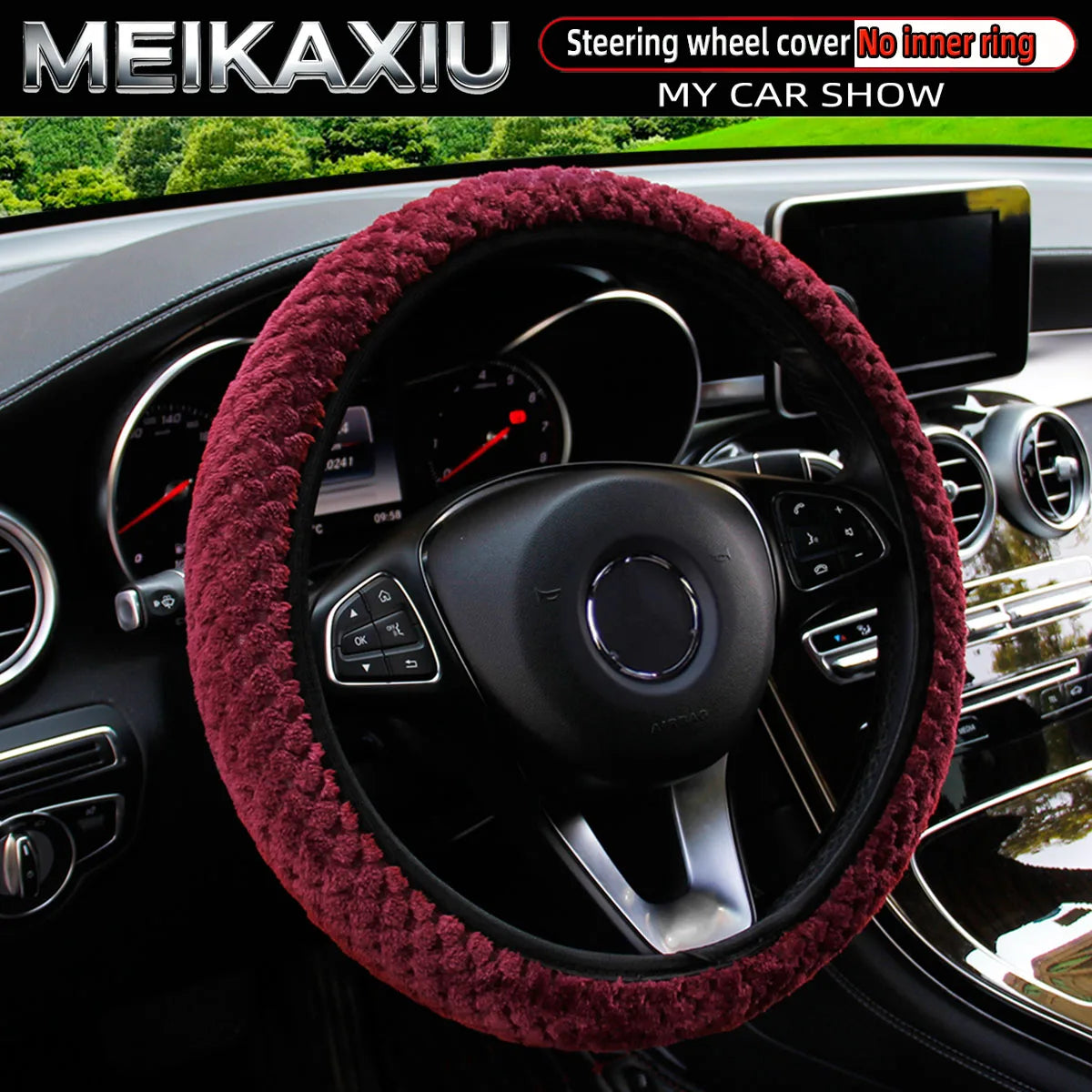 Plush Winter Steering Wheel Cover