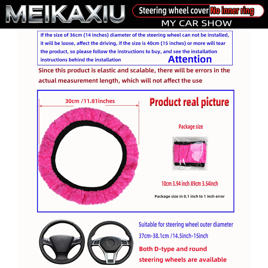 Plush Winter Steering Wheel Cover