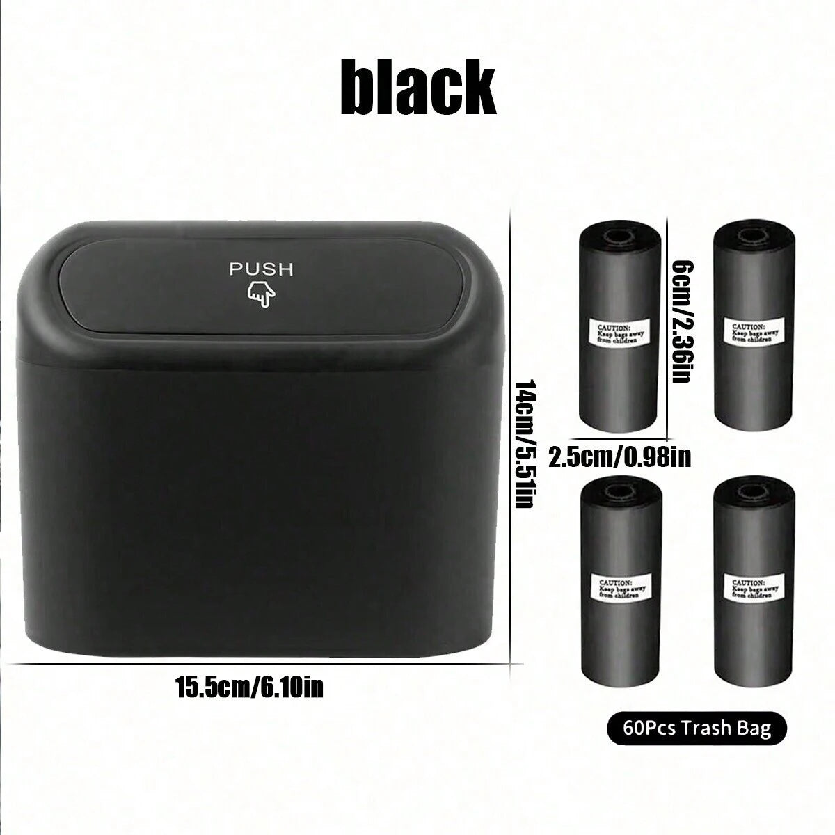 Leak-Proof Car Trash Can with Lid