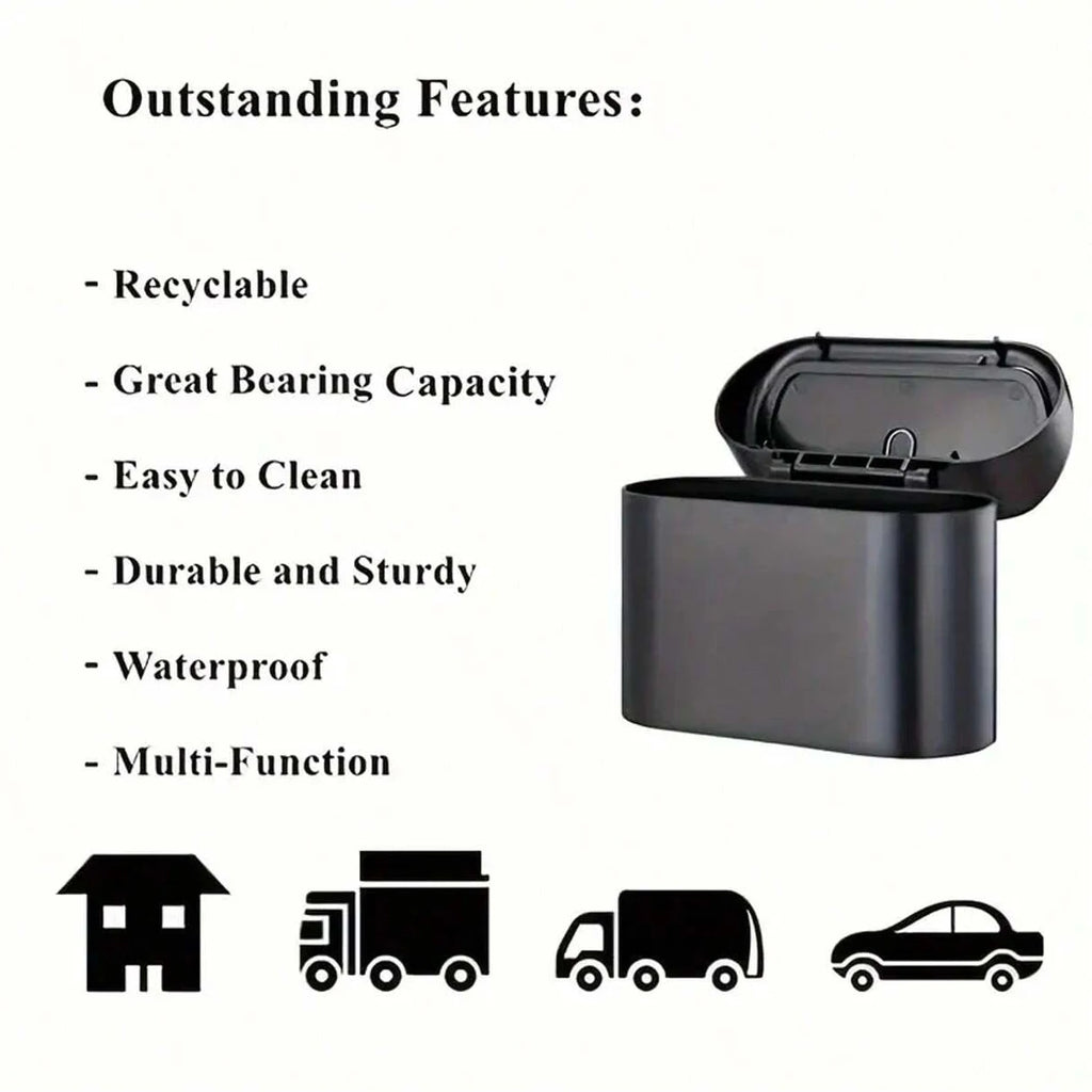 Leak-Proof Car Trash Can with Lid