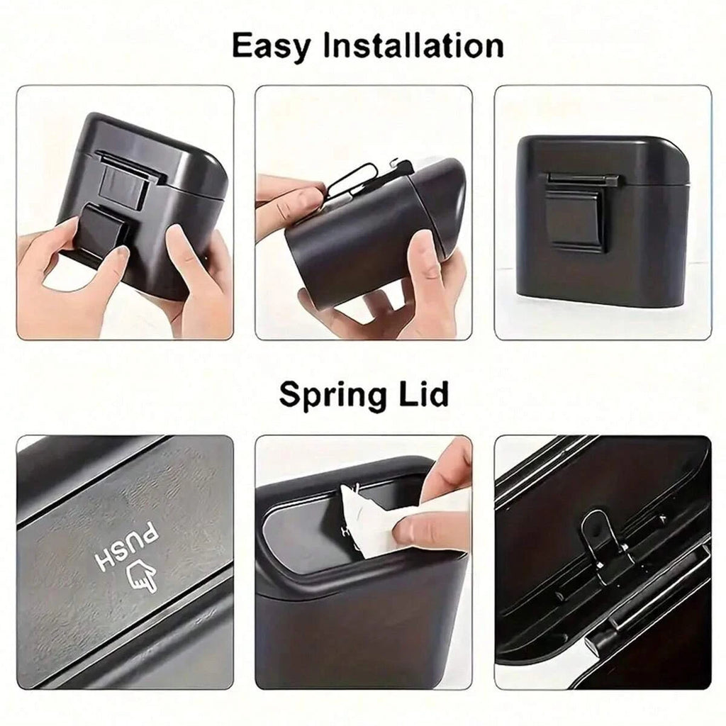 Leak-Proof Car Trash Can with Lid