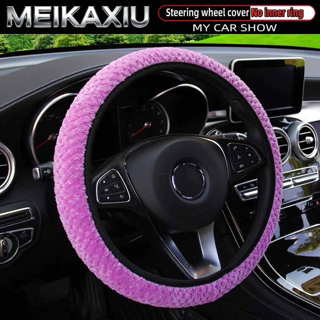 Plush Winter Steering Wheel Cover