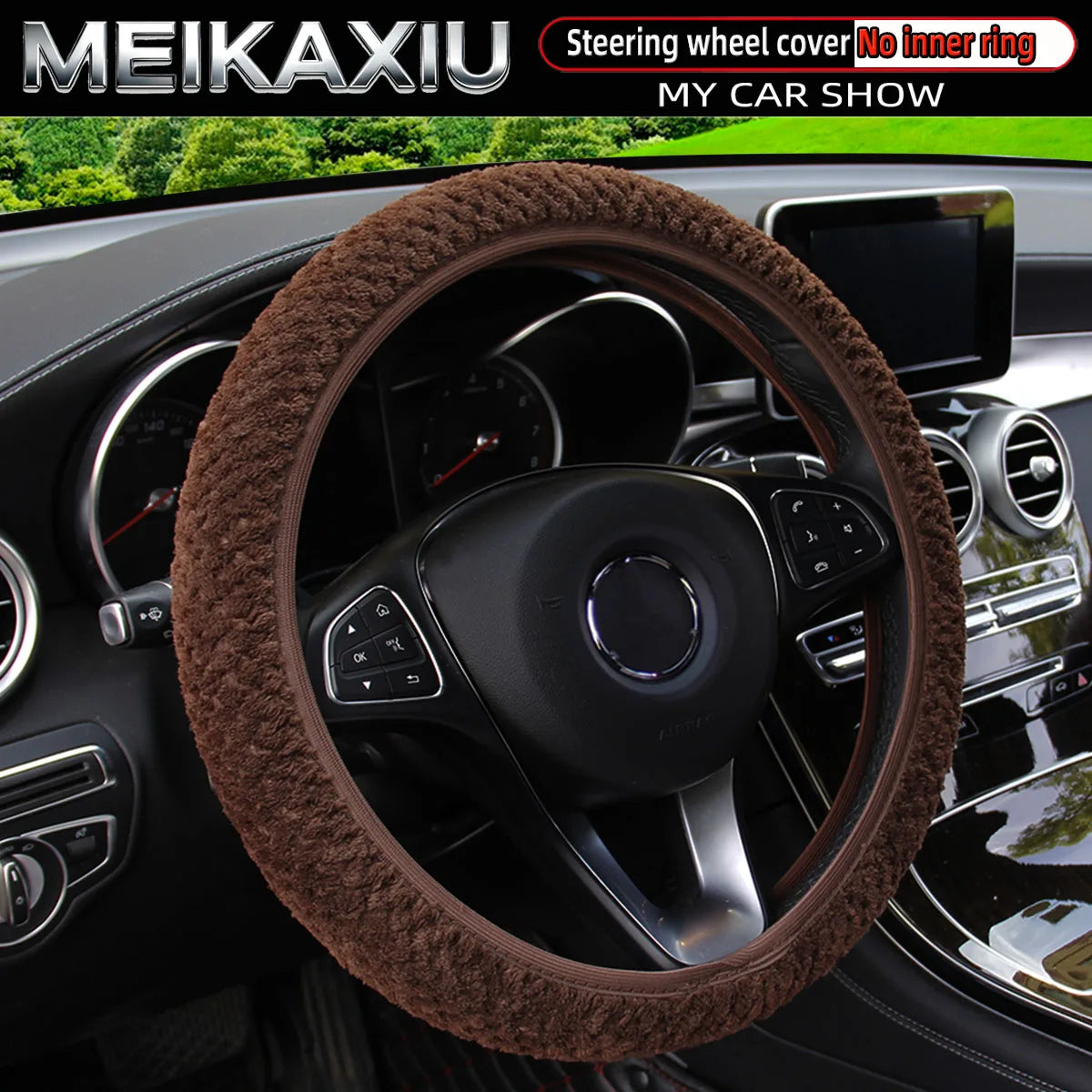 Plush Winter Steering Wheel Cover